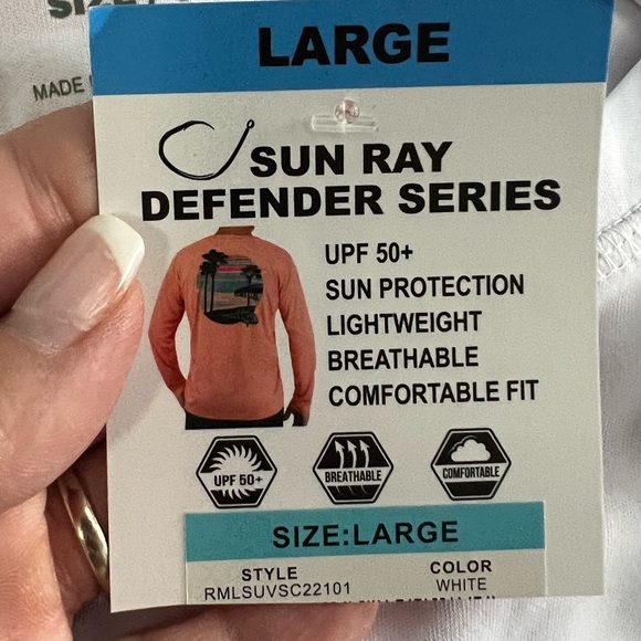 Reel Life Long Sleeve Rash Guard With American Flag Size Large - Picture 6 of 6